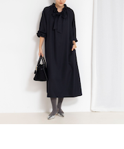 ウォッシャブル2WAYリボンギャザーワンピース