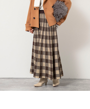 《手洗い可能》チェックニットスカート