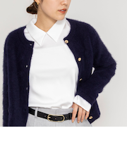 ウォッシャブルNEWオトナサテン襟付きブラウス