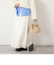 ウォッシャブルスエードサテンナロースカート