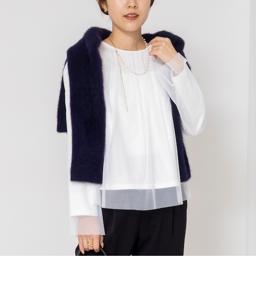 ウォッシャブルチュールレイヤード2WAYブラウス｜ノーリーズの通販