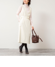 ウォッシャブルベルト付きジャンスカ