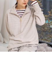 《手洗い可能》ハーフZIPプルオーバー