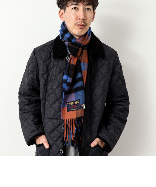 【TWEEDMILL/ツイードミル】Lambswool Muffler Check 25