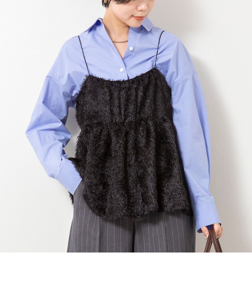 ウォッシャブルカットジャガードビスチェ