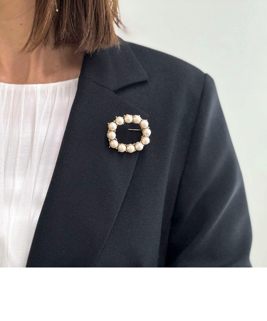 【NOLLEYS goods】リングパールブローチ