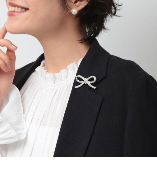 【NOLLEYS goods】リボンパールブローチ