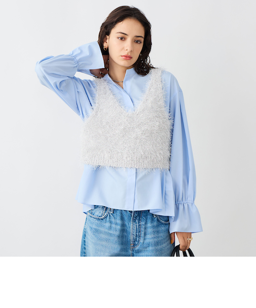 《手洗い可能》ラメシャギー2WAYビスチェ