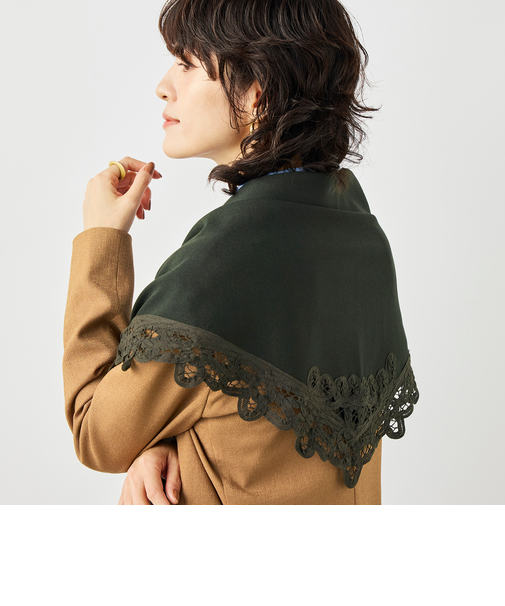 《手洗い可能》バテンレース三角ストール