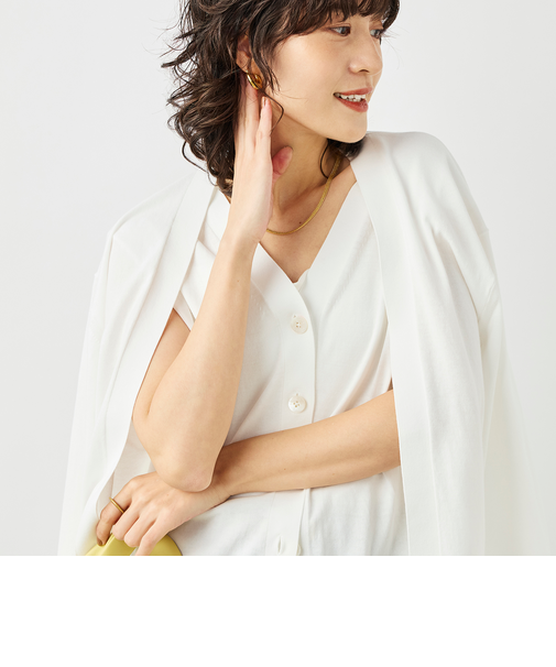 《手洗い可能》ベストドッキングVネックカーディガン