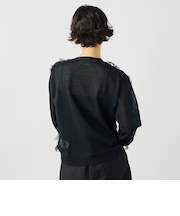 《手洗い可能》チュールフリンジVネックカーディガン