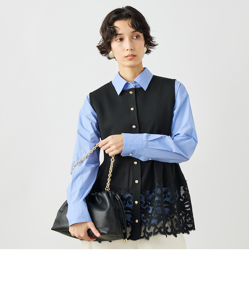 手洗い可能》レース付きペプラムベスト｜ノーリーズの通販｜&mall