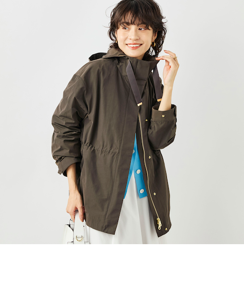 WEB限定カラー】ウォッシャブル2WAY撥水フーテッドブルゾン