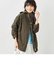 ウォッシャブル2WAY撥水フーテッドブルゾン