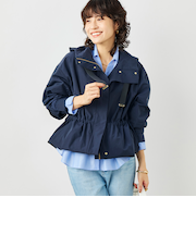 ウォッシャブル2WAY撥水フーテッドブルゾン