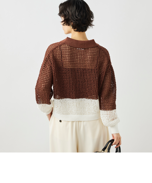 《手洗い可能》テープメッシュ編ポロプルオーバー