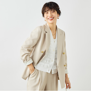 ウォッシャブルハイスペック麻調ダブルジャケット