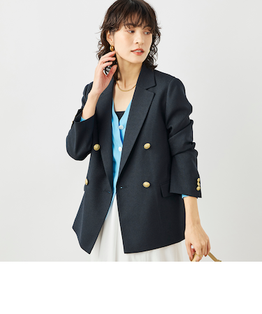 ウォッシャブルハイスペック麻調ダブルジャケット