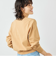 《手洗い可能》コットンテックスクルーネックカーディガン