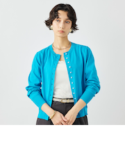 《手洗い可能》コットンテックスクルーネックカーディガン