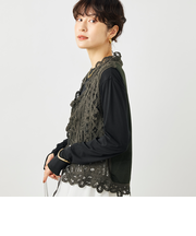 《手洗い可能》バテンレースジレ