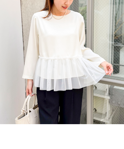 くまさん様 サテンペプラムブラウス くまさん様 サテンペプラムブラウス