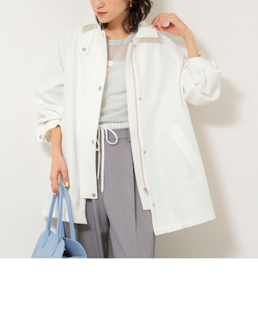 ウォッシャブルエアーツイルステンカラーハーフコート