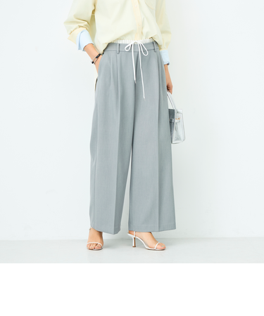 ウォッシャブルWウエストワイドパンツ