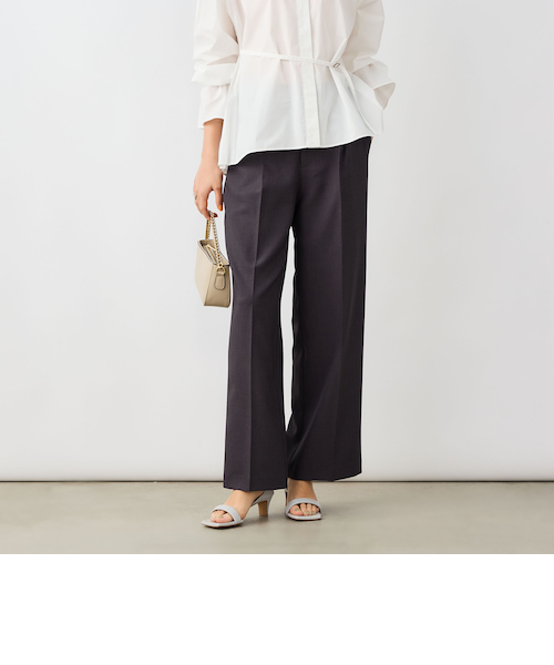 セットアップ対応》ウォッシャブルドライシャークタックワイドパンツ