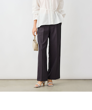 《セットアップ対応》ウォッシャブルドライシャークタックワイドパンツ