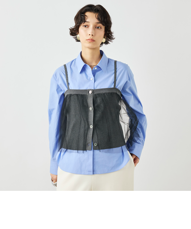 《手洗い可能》チュールリブビスチェ