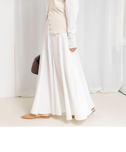 【WEB＆一部店舗限定色アイテム】ウォッシャブルヴィンテージタフタマチ入りマキシスカート