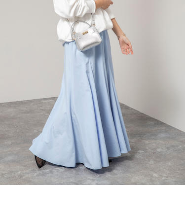 【WEB＆一部店舗限定色アイテム】ウォッシャブルヴィンテージタフタマチ入りマキシスカート