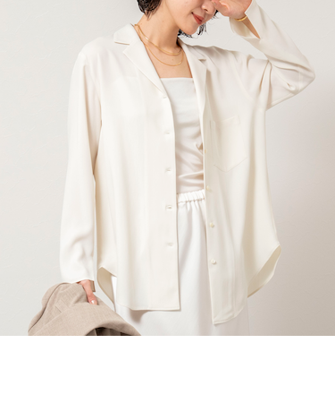 ドレープツイルオープンカラーシャツ