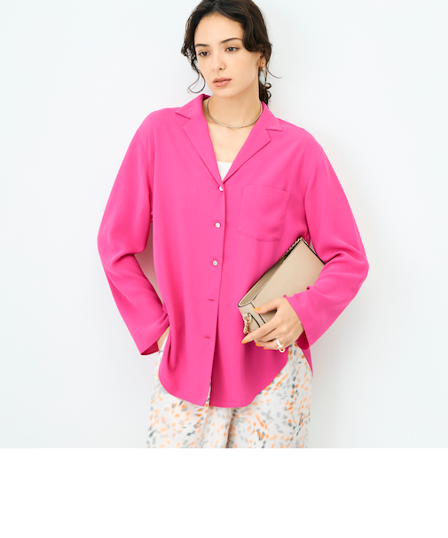 ドレープツイルオープンカラーシャツ