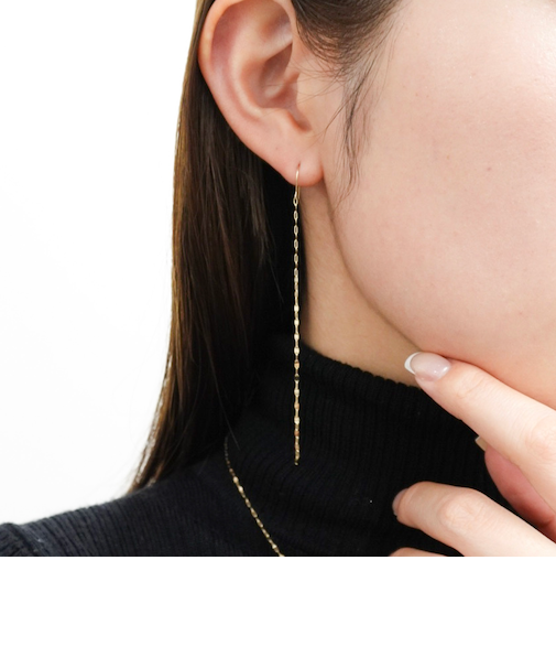 【grace grace/グラスグラス】10K ペタルチェーンピアス