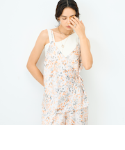 ウォッシャブルブラープリントキャミブラウス