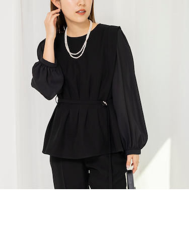 《セットアップ対応》ウォッシャブルダブルクロスブラウス