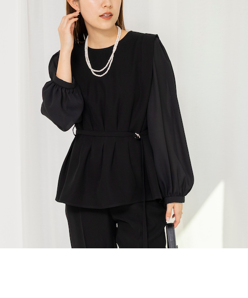 《セットアップ対応》ウォッシャブルダブルクロスブラウス