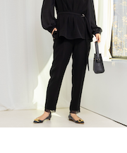 《セットアップ対応》ウォッシャブルダブルクロススリムパンツ