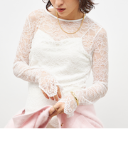 ウォッシャブルラッセルレースＴブラウス