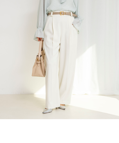 ウォッシャブルドライツイルワイドパンツ