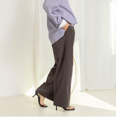 ウォッシャブルドライツイルワイドパンツ