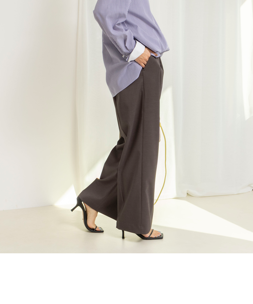 ウォッシャブルドライツイルワイドパンツ