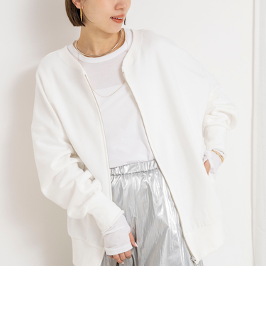 ウォッシャブル2WAYロングジップスウェット