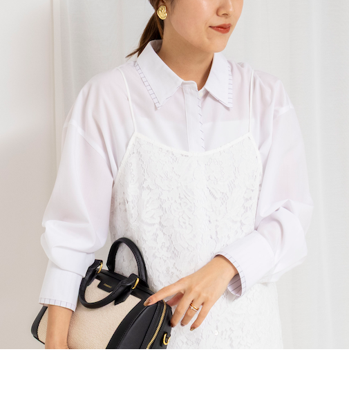 ウォッシャブルレイヤード2WAYカラーシャツ