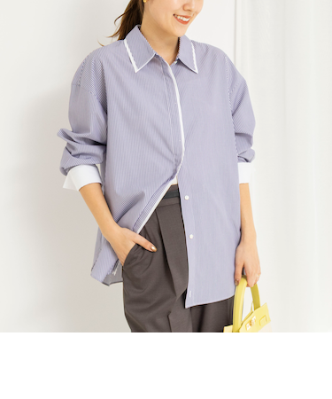 ウォッシャブルレイヤード2WAYカラーシャツ