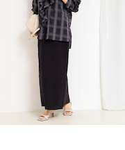 《手洗い可能》《セットアップ対応》スウェットライク2WAYニットスカート