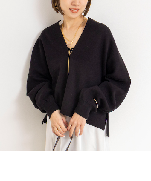 《手洗い可能》《アンサンブル対応》スウェットライクニットプルオーバー