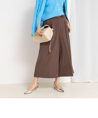 ウォッシャブルクロップドワイドツイルパンツ
